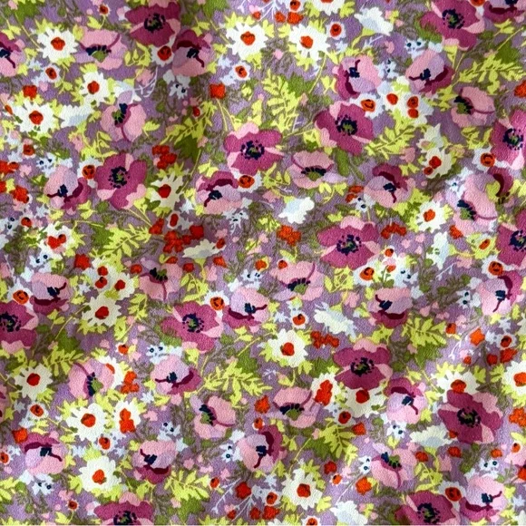 O.P.T One Pretty Time Go on A Date Floral Puff Sleeve Midi Dress L Smocked - Picture 3 of 14